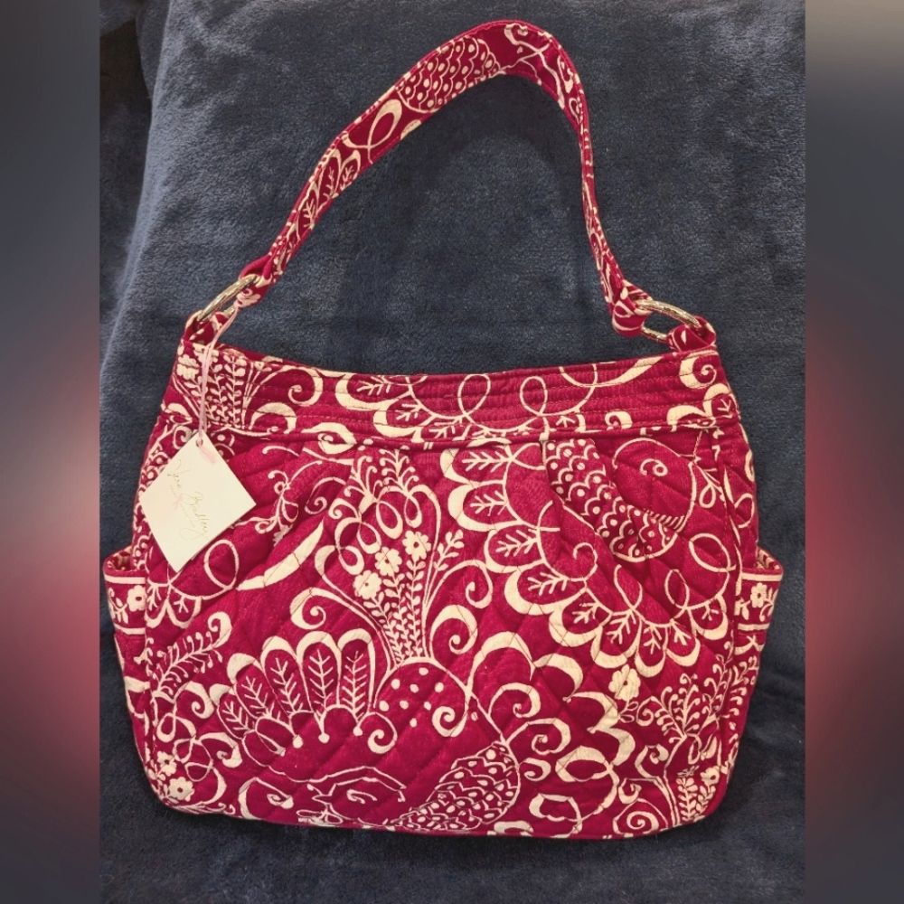 Vera Bradley reversible Tote Bag Twirley Birds NWT 13x10x4"